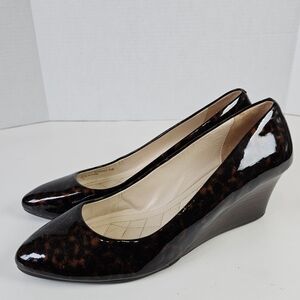 Cole Haan Women’s Patent Leather Leopard Wedge Shoe